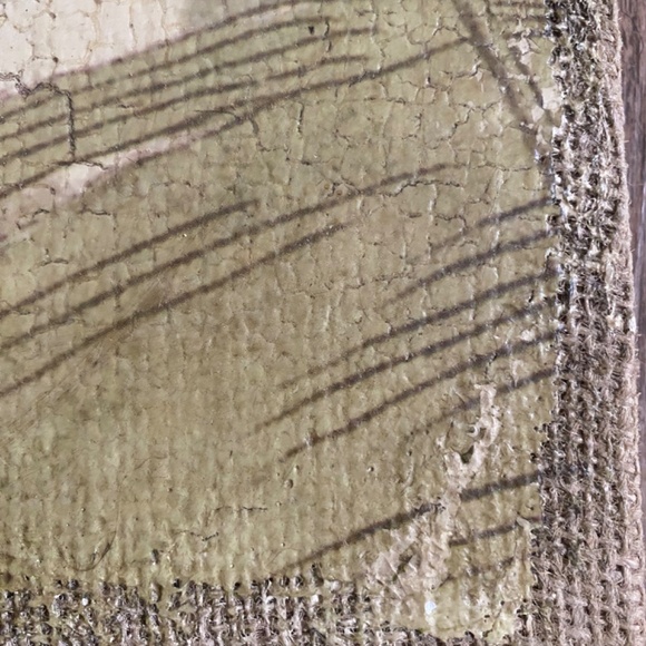 Bird print on burlap. Retro - Picture 11 of 15